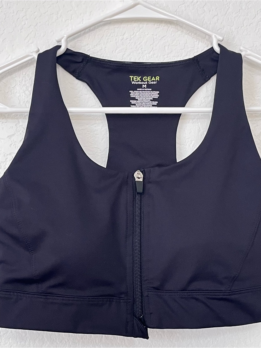 Tek Gear Black and Neon Lime Active Sports Bra